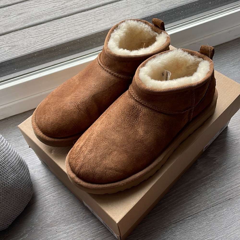 UGG Classic Iltra Mini Sheepskin Classic Boots in Chestnut